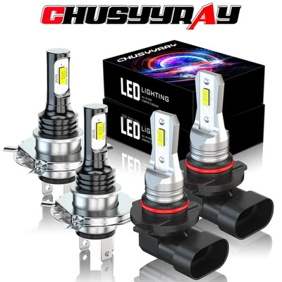 For 2000-2006 Toyota Tundra 4pc LED Headlight High-Lo Beam & Fog Light Bulbs Kit - Изображение 1 из 4