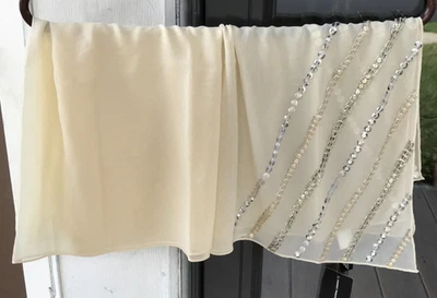 INC Champagne Scarf Sequin & Bead Embellished NWT International Concepts 09 - Image 1 of 4