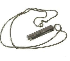 Collana lingotto originale Tiffany & Co in argento sterling 1837 con sacchetto - Foto 1 di 6