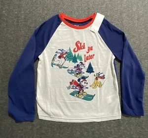 Disney Mickey Minnie Goofy Ski Ya Later Raglan Kids T Shirt Size 8 - Picture 1 of 9