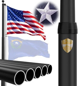 25FT Extra Thick Aluminum Flagpole Kit, 2.7" Large Diameter Heavy Duty Flag P... - Picture 1 of 9