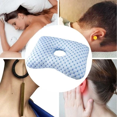 Ear Piercing Pillow Filling Comfortable Guard Protector Washable with A Hole - Image 1 of 4