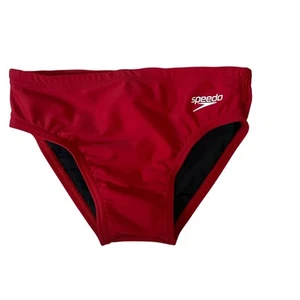 NWT Speedo Boys Solid Powerflex Youth Brief Red Size 26 10/12 - Picture 1 of 7