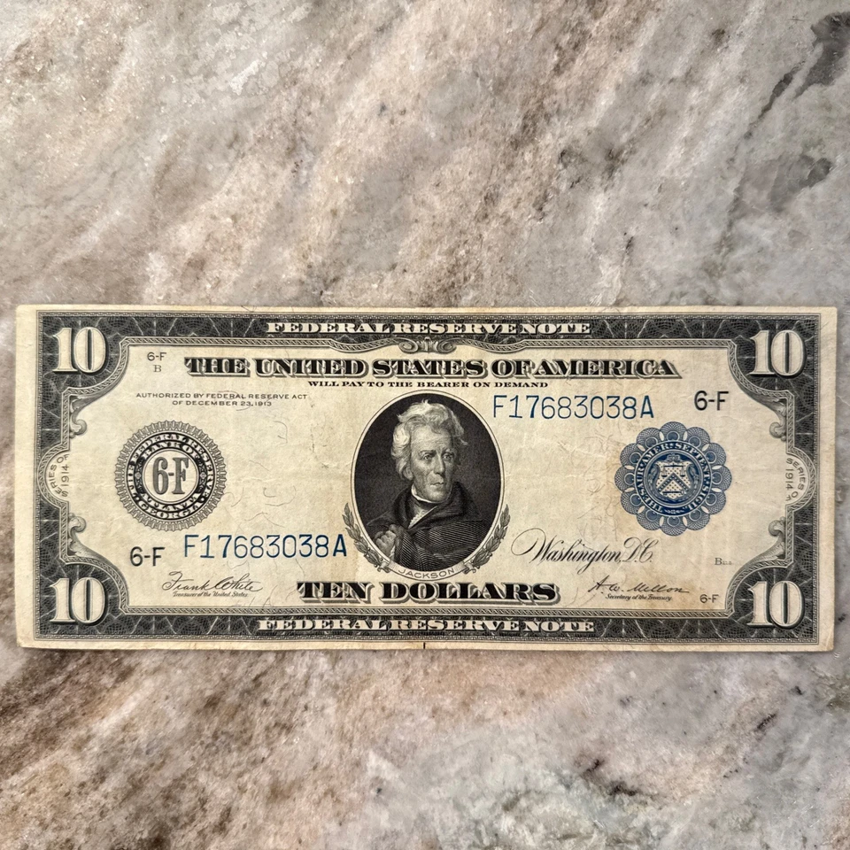 1914 $10 FRN (Atlanta) Fr#927A Circulated VF/XF - Image 1 of 4