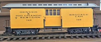 LGB Lehmann 3084 Denver & Rio Grande Baggage Car With INTERIOR LIGHTS G Guage - Image 1 of 4