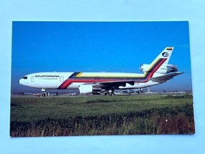 Aviation Airline Postcard ECUATORIANA MCDONNELL DOUGLAS DC-10 - Picture 1 of 3
