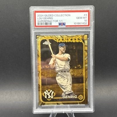 2024 Topps Cromo Dorado Colección #4 Lou Gehrig 1/1 Superfractor 🔥 Yankees 🔥 Foto 1 de 2