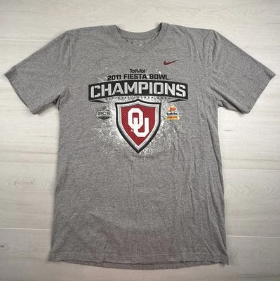 Nike Oklahoma Sooners Shirt BCS Champions 2011 Fiesta Bowl Short Sleeve Mens M - Image 1 of 4