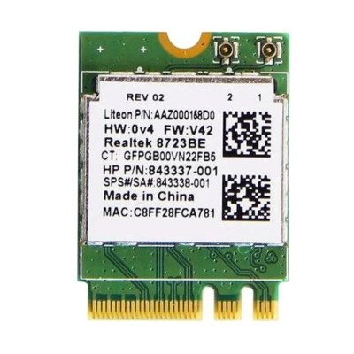 RTL8723BE M.2 Wireless Card for SPS 843338 EliteBook Network WiFi BT 4.0 300Mbps - Image 1 of 4