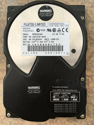 Working Fujitsu MPB3043AT CA01630-B341 4.3GB 3.5" IDE Hard Disc Drive - Image 1 of 2