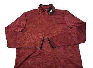 Under Armour Loose 1/4 Zip Pullover Jacket Men's Medium Red Long Sleeve NWT - Picture 1 of 12