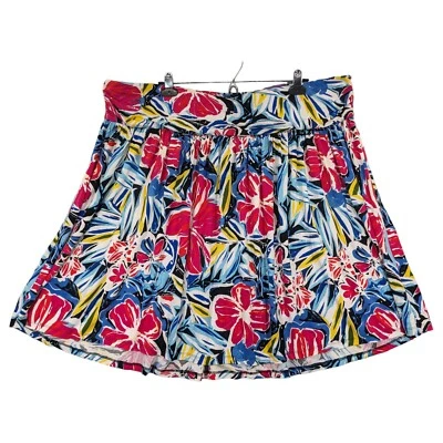 Lane Bryant A Line Skirt Women Size 22/24 Multicolor Floral Ruched Pull On NWT - Image 1 of 4