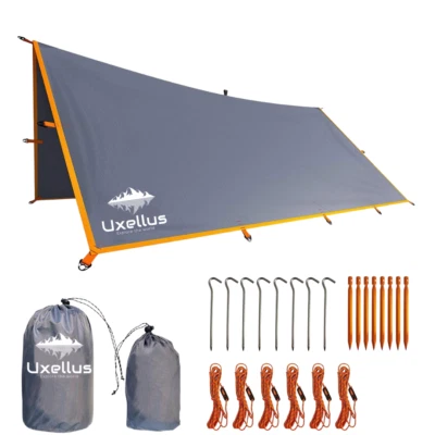 Tarp 4x4m🏕️ Uxellus Zeltplane Sonnensegel Sonnenschutz Wasserdicht Ripstop - Bild 1 von 4