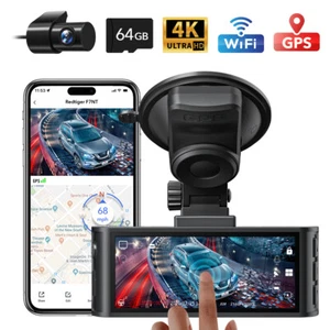 REDTIGER F7NT Dash Camera 4K Front and Rear, Touch Screen Inch, Free 64GB Card - Picture 1 of 8