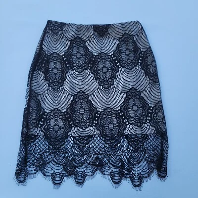 Papaya Black Tan Women’s Stretchy Lace Pencil Straight Mini Skirt Size S - Image 1 of 4