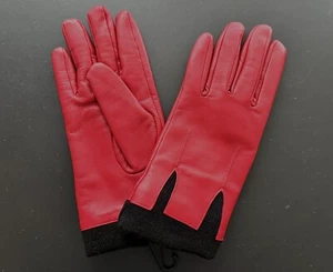 Wunderschöne warme Lederhandschuhe Damen, Weiches Nappaleder gefüttert, Rot. NEU - Bild 1 von 3