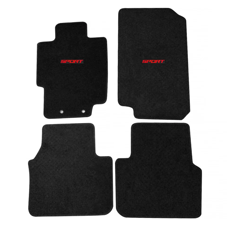 For 04-08 Acura TL Sedan Black Nylon Floor Mats Carpets Anti-slip w/ Red Sport Foto 1 de 1