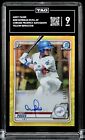 ANDY PAGES 2020 Bowman Chrome 1st YELLOW Refractor AUTO /75 CPA-AP Dodgers TAG 9