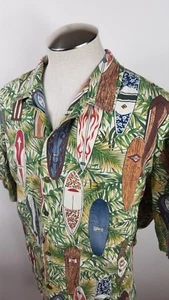 RJC Hawaiian Mens 3XL Surfboards Surf Board Palm  Cotton Camp Shirt - Picture 1 of 9