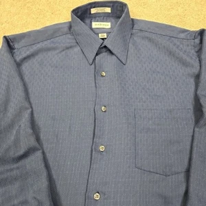 Van Heusen Mens Super Silk Ultimate Button Up Shirt Blue Long Sleeve   16.5 L - Picture 1 of 8