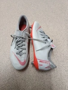 Nike Mercurial Football Boots Vapor 12 Club Fg In Grey Red Size UK 5 EUR 38 - Picture 1 of 12