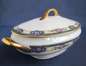 Soupière en Porcelaine de Limoges Légumier décor Roses - Imagen 1 de 4