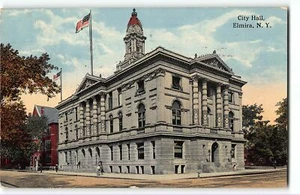 Elmira, New York - CITY HALL - 1917 Postkarte - Bild 1 von 2