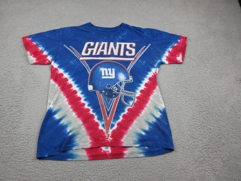 New York Giants Shirt Mens Adult Small Blue Tie Dye Logo NFL Football Mens Cover