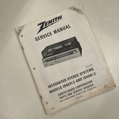 Zenith HF-44 Service Manual Integrated Stereo Systems IS4071-3 IS4081-3 - Image 1 of 4