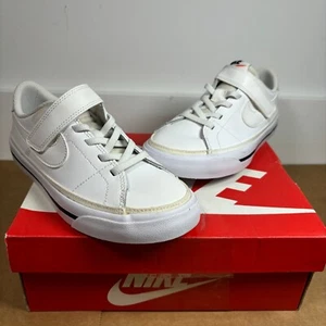 Nike Sneakers White school tennis Court Legacy hook and loop DA5381-101 Kids 13C - Picture 1 of 5