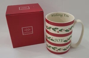 Lenox Holiday Wishes Coffer Mug Tea Cup Wishing You Ceramic Holly Joy Christmas⬇ - Picture 1 of 12