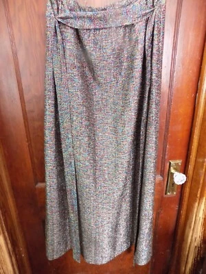 Saia iridescente metálica vintage Barry Ashley e cinto de gravata - cintura elástica 32" - Imagem 1 de 4