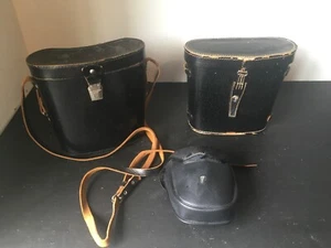 binoculars 2 pairs one old one modern and cases plus one extra case - Picture 1 of 24