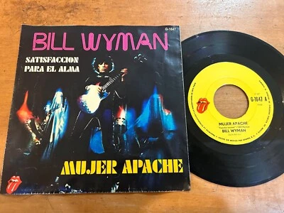 BILL WYMAN Apache Woman 1976 MEXICO 7" 45 The Rolling Stones Pop Rock - Image 1 of 4