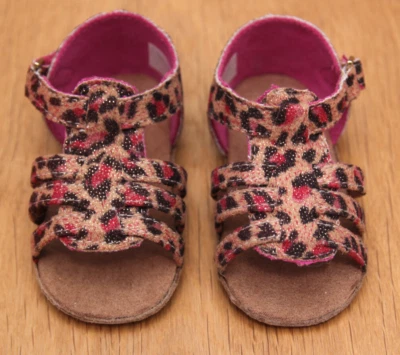 Juicy Couture Baby Girl Sandals ~ Pink, Brown & Black ~ Leopard Print ~ Size 2 - Image 1 of 4