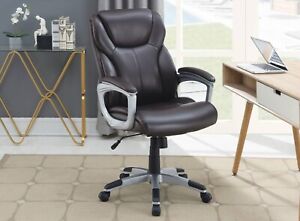 EXECUTIVE OFFICE CHAIR WITH ERGONOMIC SUPPORT (BROWN) NEW!!!