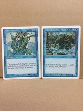 2X LOT CORAL MERFOLK 66/350 HORNED TURTLE 80/350 MAGIC THE GATHERING 7th EDITION