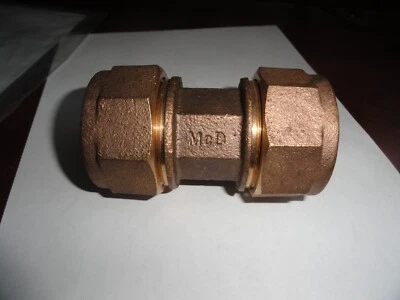 McDonald 1-1/4" CTS Ranger x Ranger Brass Coupling NL FREE SHIPPING SAME DAY SHP - Image 1 of 2