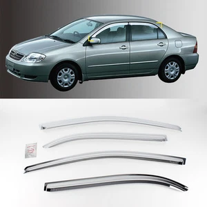 Chrome Window Sun Visor Vent Wind Rain Guard 4p For 2001 2006 TOYOTA Corolla - Picture 1 of 6