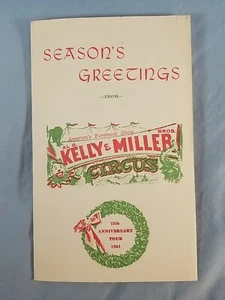 Vtg 1961 AL G. KELLY & MILLER BROTHERS CIRCUS Season Greetings Christmas Card - Picture 1 of 3