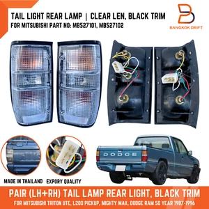 Black Clear Tail Light Lamp For Mitsubishi Mighty Max Dodge Ram 50 L200 87-96 - Picture 1 of 11