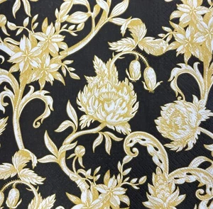 Paper Luncheon Decoupage Two Individual - NAPKINS RELIEF GOLD ART CRAFT - Picture 1 of 8