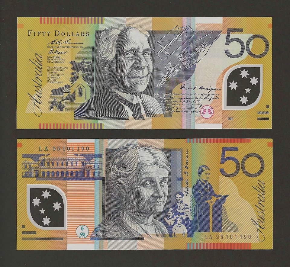 AUSTRALIA 50 Dollars 1995, P-54a Fraser / Evans, Polymer Note, Original UNC Rare - Image 1 of 1
