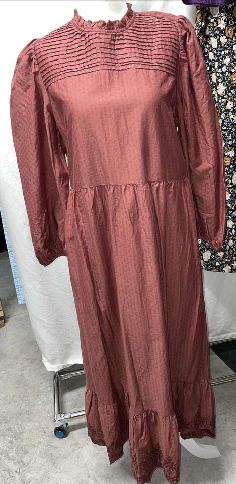 Universal Thread Women Maternity Long Sleeve Dress in Burgundy Color Size L