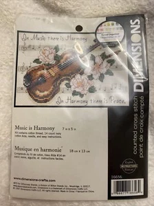 Dimensions 16656 MUSIC IS HARMONY Counted Cross Stitch Craft Kit Flowers - Bild 1 von 3