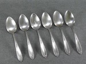 6 ALVIN LOUISIANA SILVERPLATE TABLESPOONS 1924 ART NOUVEAU PATTERN NO MONO - Picture 1 of 3