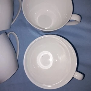 Denby White china - modern tableware- 4 Large Cups-Look Unused -8.5cm Tall x10cm - Picture 1 of 5