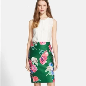 Gonna Kate Spade New York The Rules Blooms gonna marittima verde fortunato floreale taglia 6 - Foto 1 di 11