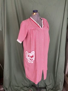 Vintage Künstlerisches Fantasy Haus Kleid Kittel Schürze Taschen Perlen Druckknopf Hase Kaninchen - Bild 1 von 10