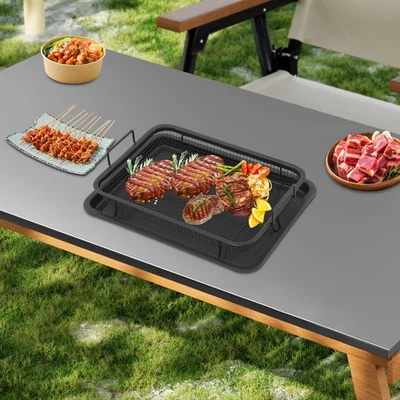 Edelstahl Backofen Grillkorb - 28.5 x 21 cm - Ofen Pommes Grill Gitter Back Korb - Bild 1 von 4